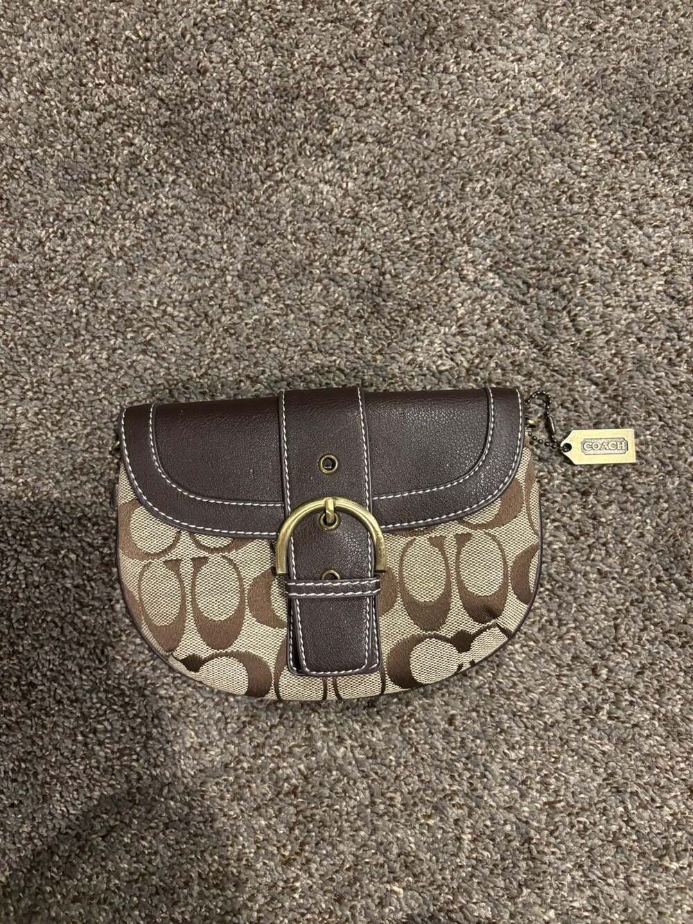 Coach Signature Jacquard Soho Buckle Flap Shoulder Bag